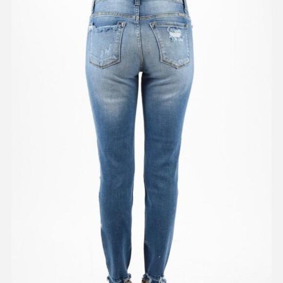 KanCan Benny Womens hi rise straight leg distressed jeans size 27 - Picture 4 of 5